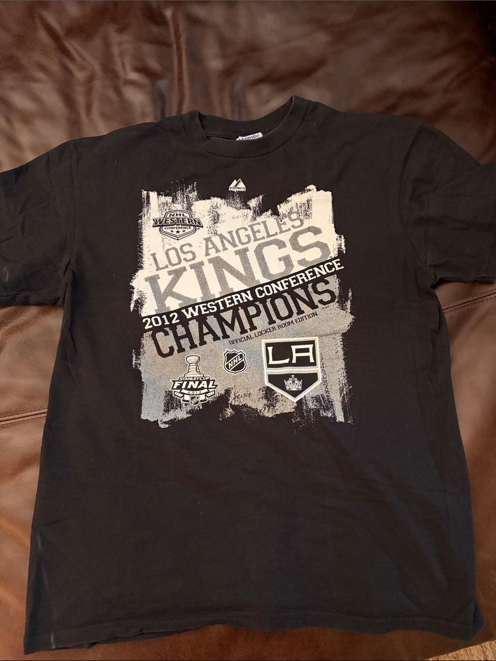 Majestic Black and White Los Angeles Kings Graphic Tee